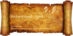 Valentinyi Joel névjegykártya